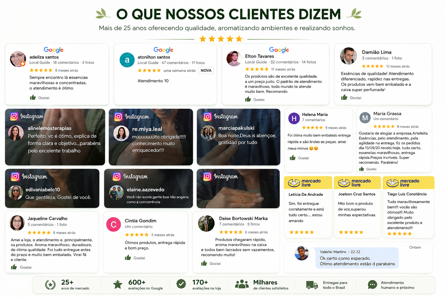 Avalia&ccedil;&otilde;es da ArteFeita Ess&ecirc;ncias no Google com nota 4,6